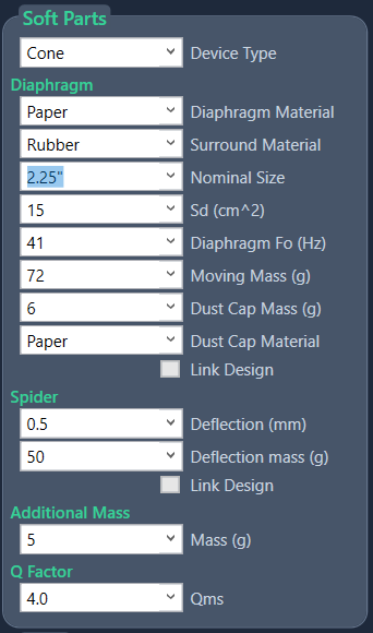 Soft Parts panel with Nominal Size 2.25 inch